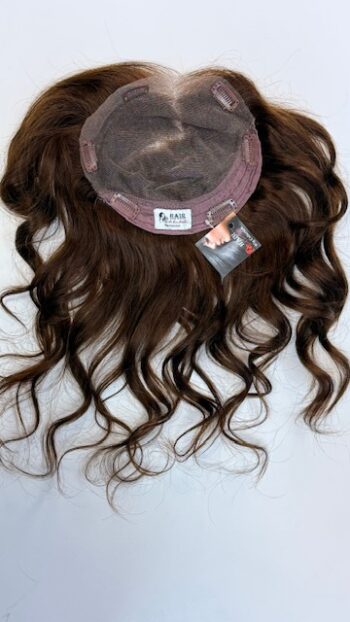 A close up of the hair on top of a wig