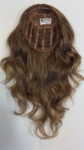 A close up of the back of a wig