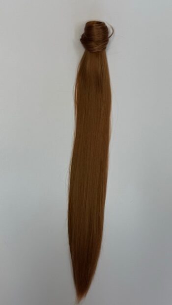 A long brown hair extension is shown.