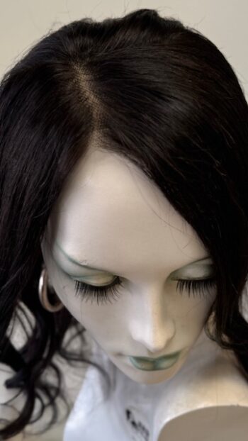 A close up of the face of a doll