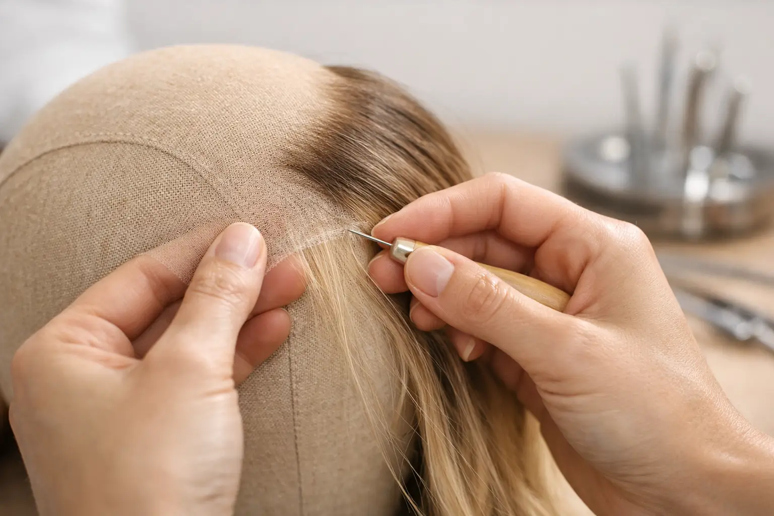 Hand Tied Wig Ventilation for a Natural Look